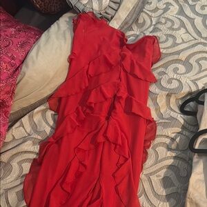 Oh Polly Red Ruffled Dress